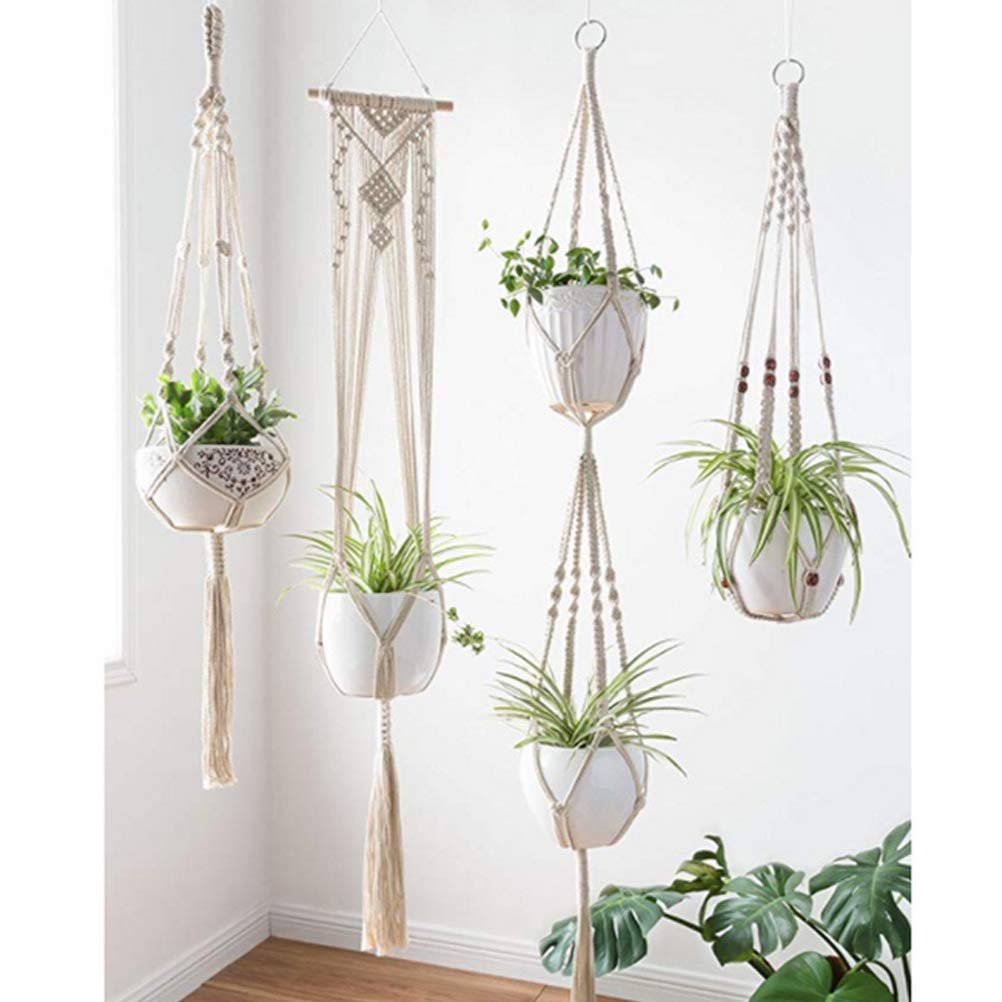 Amazon.co.jp: Amandakasa 植物ハンガーネット 5セット 鉢 吊るす 屋内